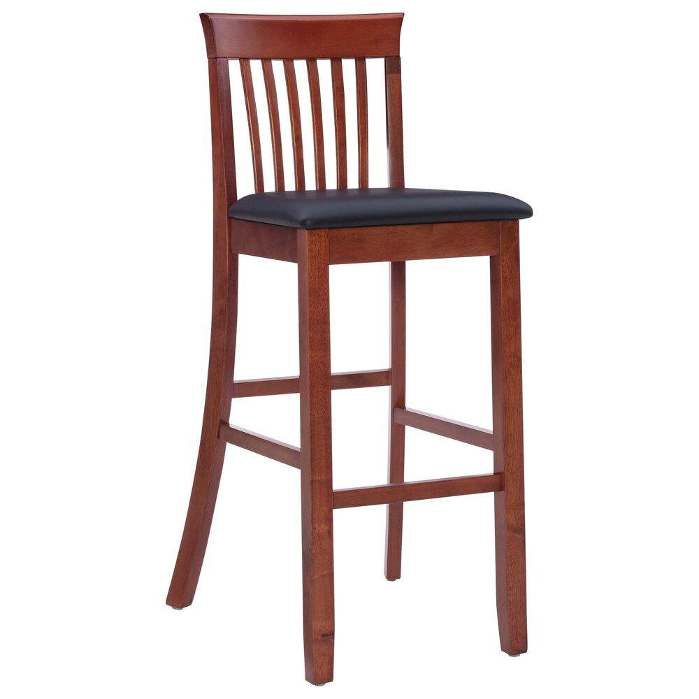 Linon Home Decor Torino Craftsman Bar Stool in Dark Cherry, , large