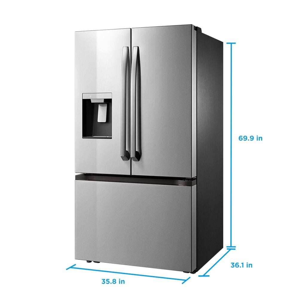 Midea 29.3 Cu. Ft. French Door Refrigerator in Stainless Steel, , large