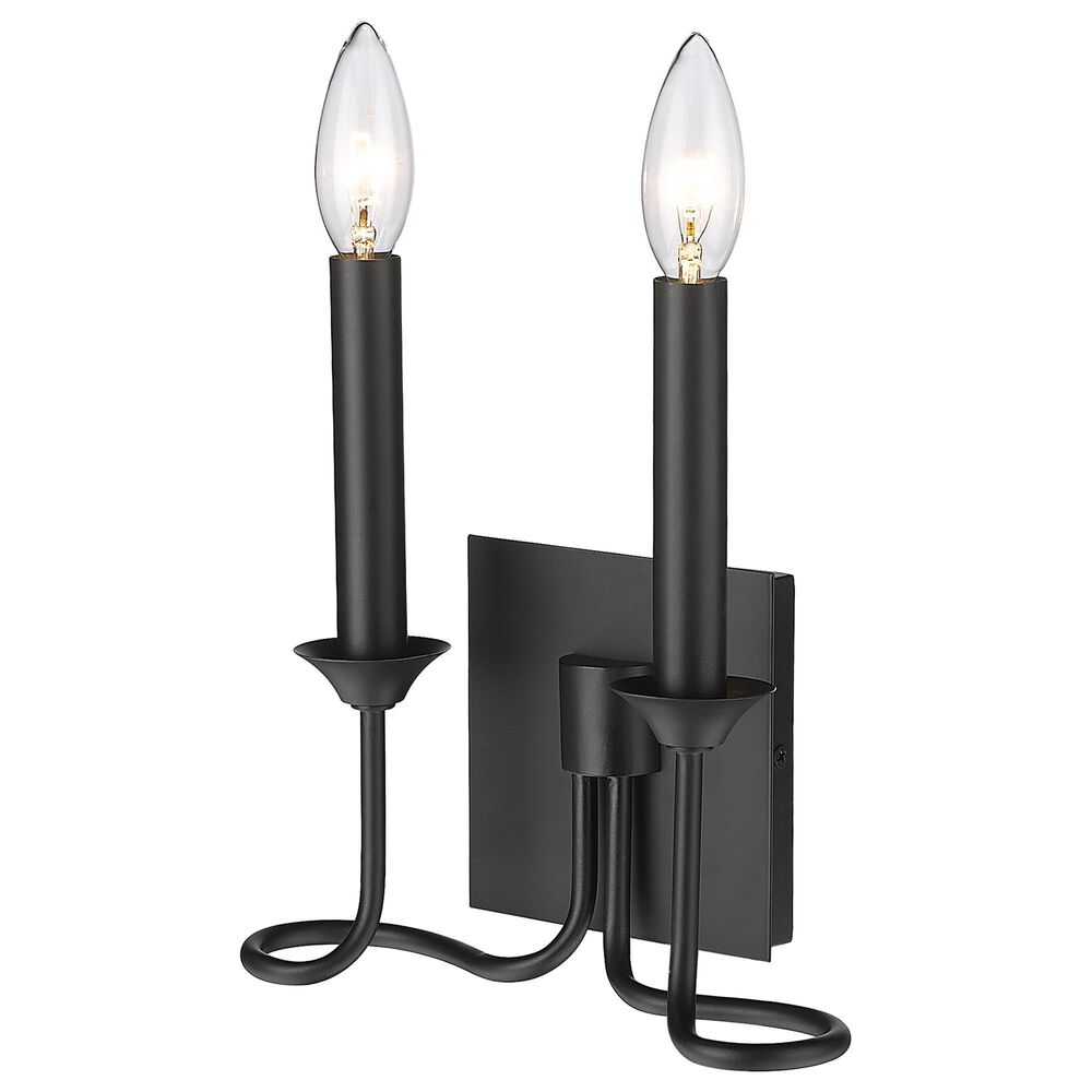 Golden Lighting Karson 2-Light Wall Sconce in Matte Black, , large