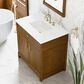 James Martin Bellshire 36" Single Bathroom Vanity in Honey Oak with 3 cm White Zeus Silestone Top and Rectangular Sink, , large