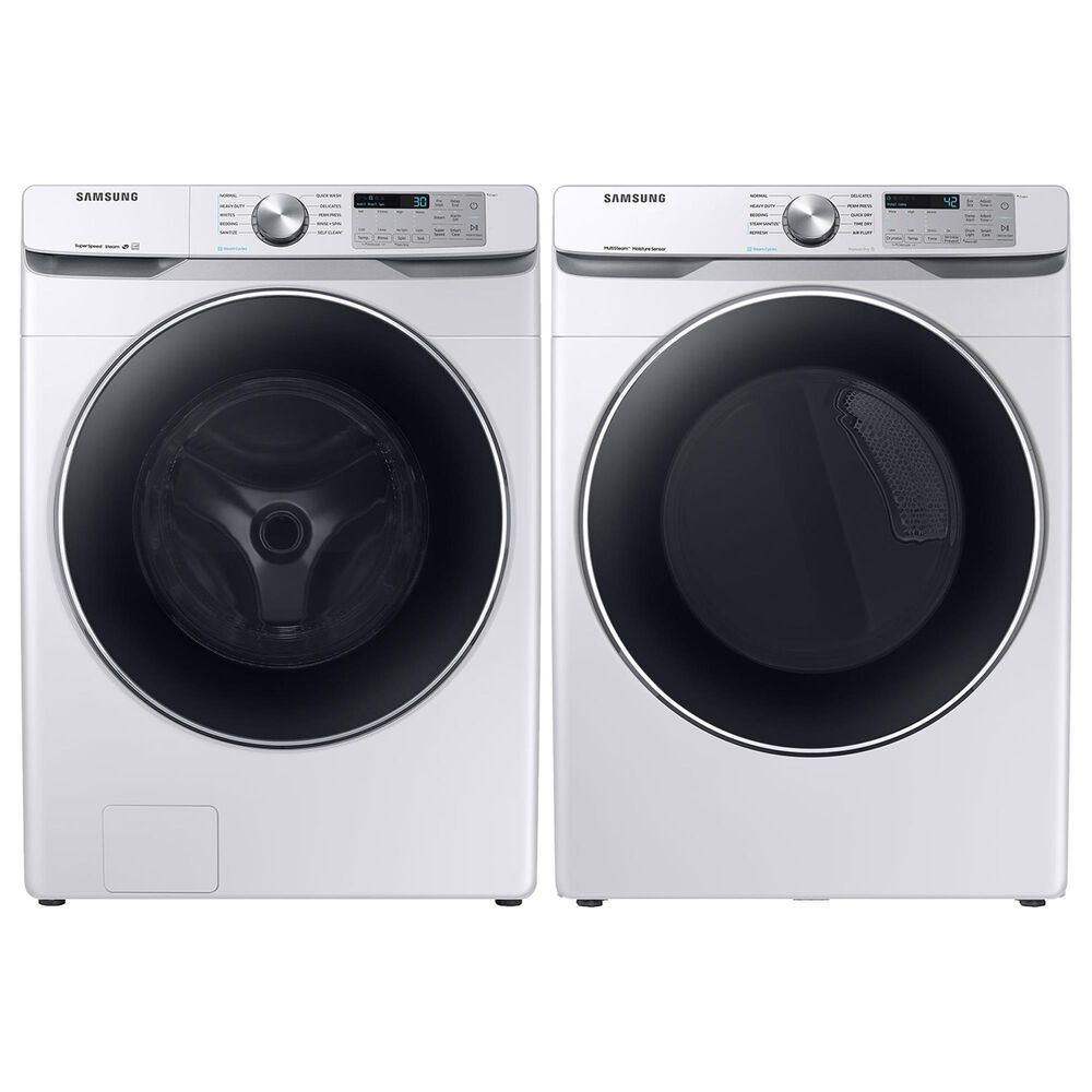 Samsung 4.5 Cu. Ft. Front Load Washer with Super Speed and 7.5 Cu. Ft. Electric Dryer Laundry Pair in White, , large