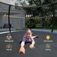 HOMLUX 12" Outdoor Trampoline with Enclosure Net and Ladder in Blue, , large
