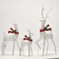 HOMLUX 3-Piece Cotton Rope Reindeer with Warm White LED Lights in White, , large