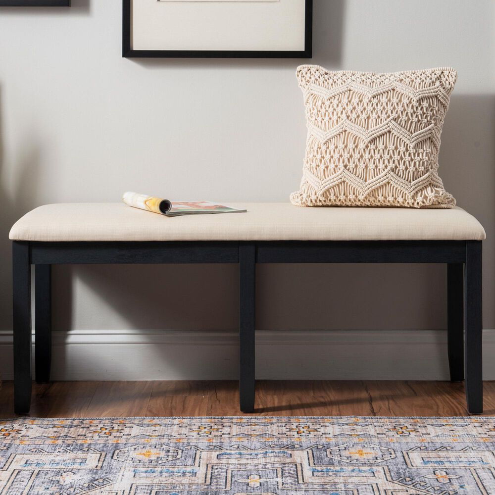 Linon Home Decor Jorissen Bench in Dark Charcoal, , large