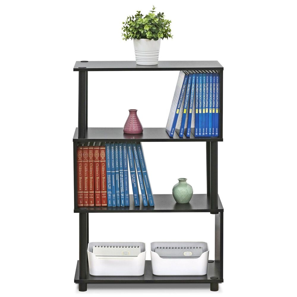 HOMLUX Flexi 4-Tier Rack Bookshelf in Espresso, , large