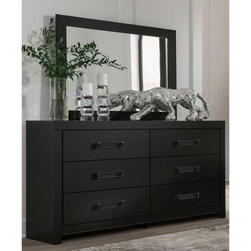 Ashley Maeling 6 Drawer Dresser and Mirror in Matte Black, , large