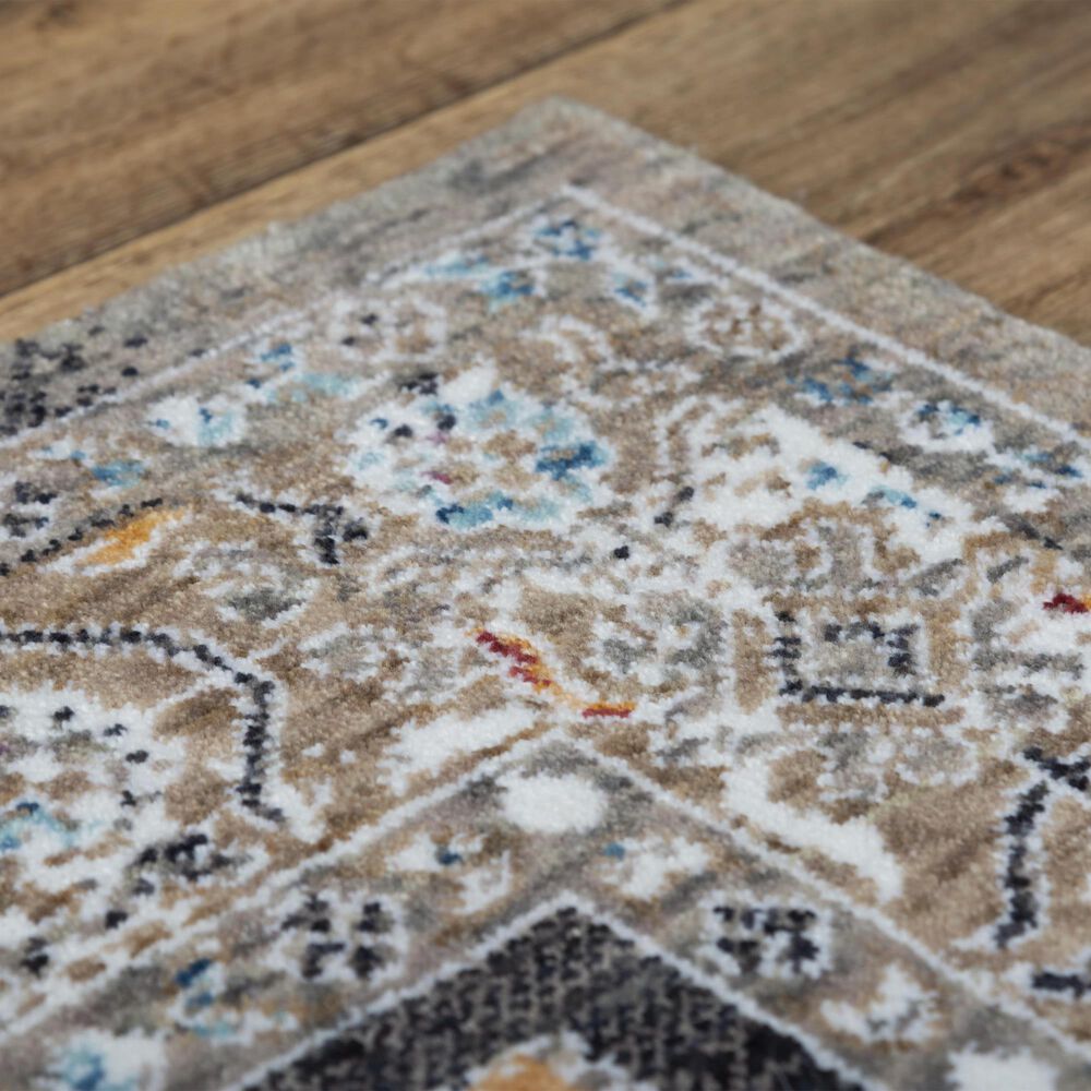 RIZZY Signature Dark Gray and Multicolor 5'2" x 7'9" Area Rug, , large