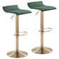 Lumisource Ale Adjustable Swivel Barstool in Green (Set of 2), , large