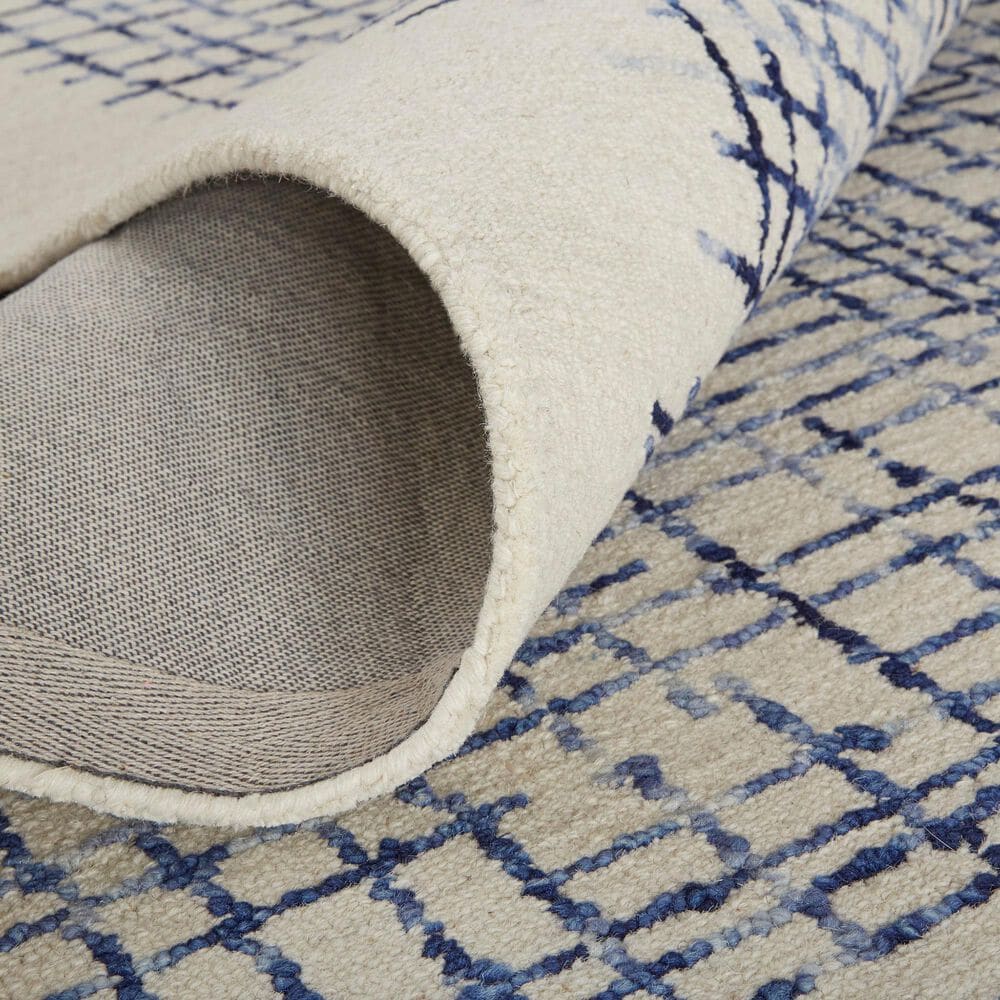 Feizy Maddox 8&#39; x 10&#39; Ivory and Navy Area Rug, , large