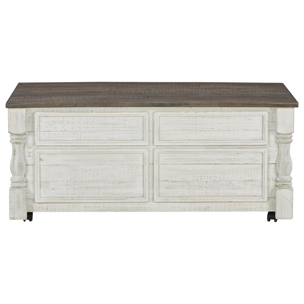 Ashley Havalance Lift-Top Coffee Table in Distressed Vintage White and Weathered Gray, , large