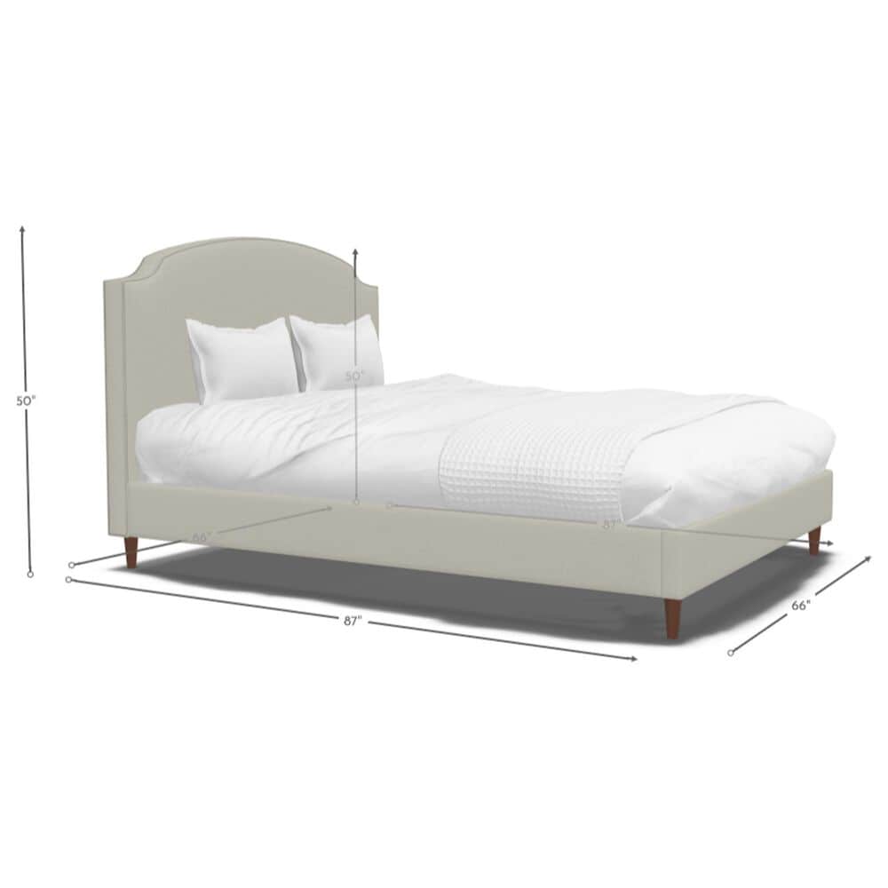 Jonathan Louis Design Lab Queen Platform Bed with Thrillist Pearl Upholstered in Walnut, , large