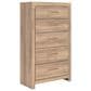 Ashley Kinlanni 5-Drawer Chest in Tan, , large