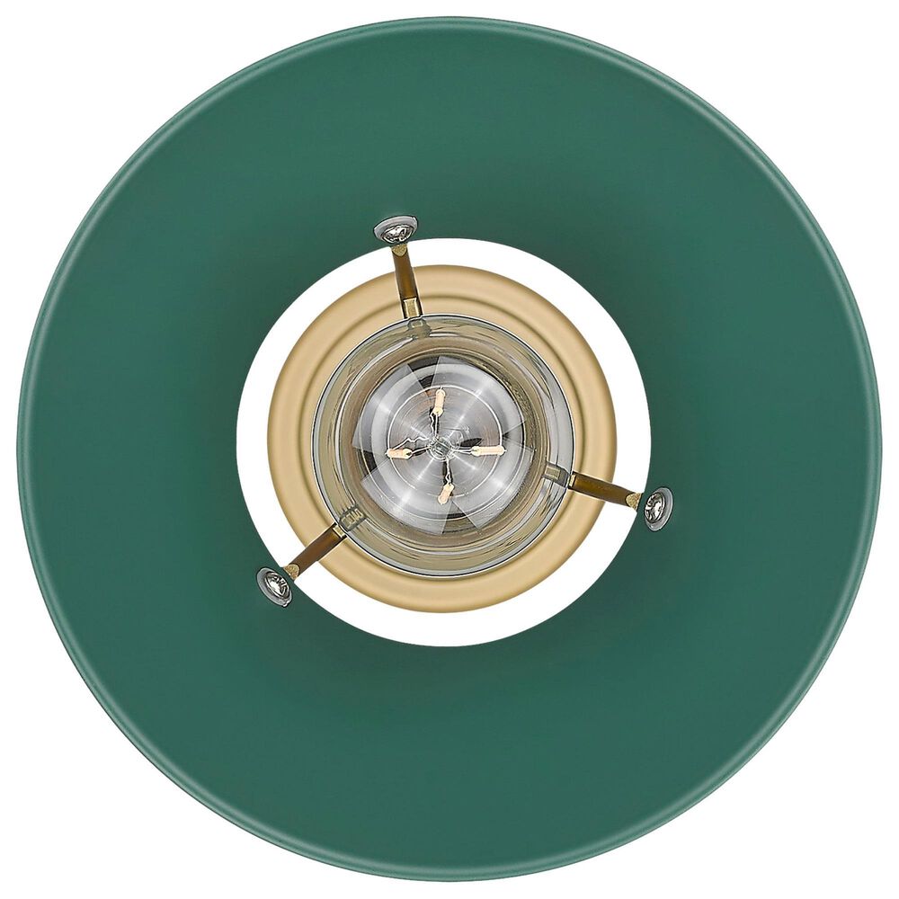 Golden Lighting Orwell 1-Light Small Pendant with Pine Green Shade in Brushed Champagne Bronze, , large