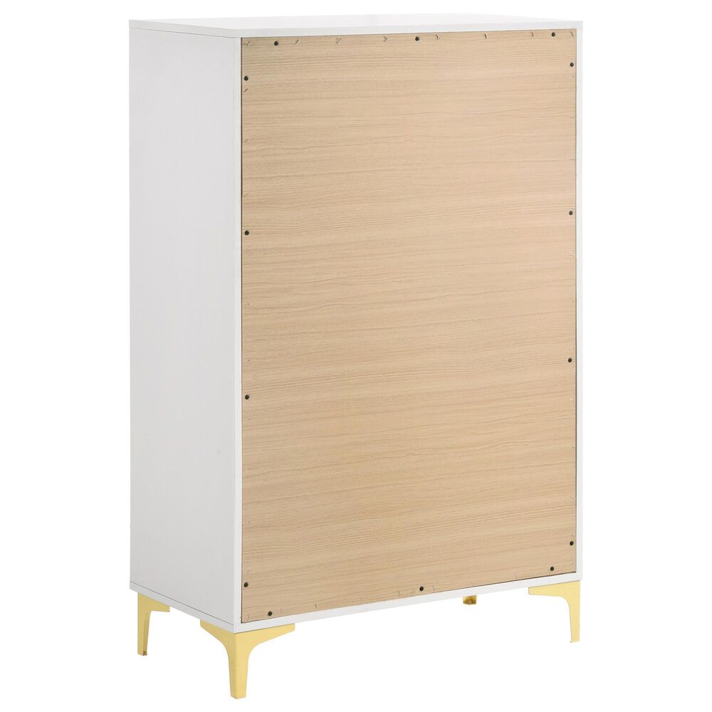 Pacific Landing Kendall 5-Drawer Chest in Gold and White, , large