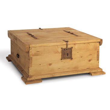 Santa Fe Rustic Two Door Chest Coffee Table in Light Pine, , large