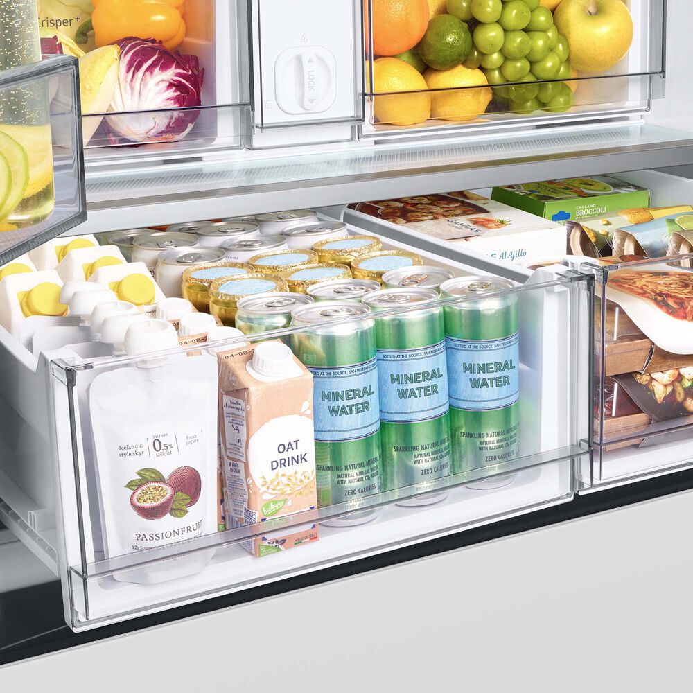 Samsung Bespoke Bespoke 30.1 Cu. Ft. 3-Door French Door Refrigerator - White Glass Panels Included, , large