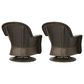 Hearth and Haven Liam Swivel Club Chair with Beige Cushion in Brown (Set of 2), , large