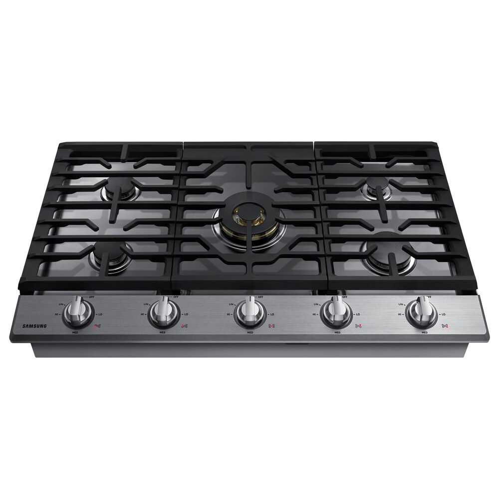 Samsung 2-Piece Kitchen Package with 30&quot; Matte Black Steel Double Wall Oven and 36&quot; Stainless Steel Smart Gas Cooktop, , large