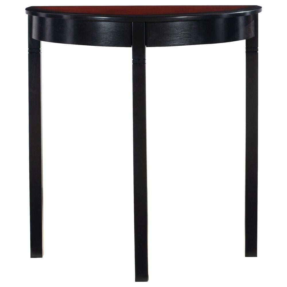 Linon Home Decor Camden Demi Lune Console Table in Black Cherry and Espresso, , large