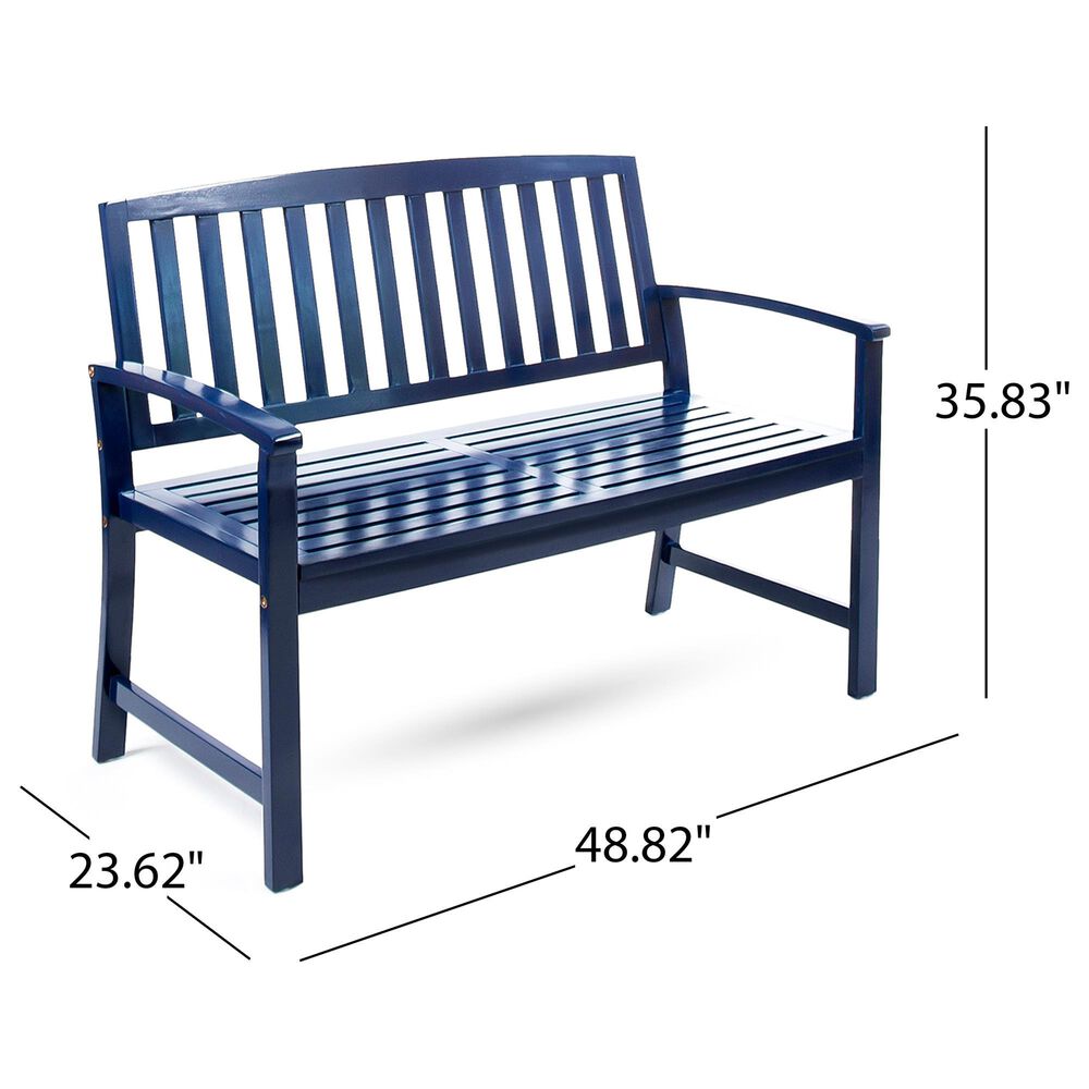 Hearth and Haven Loja Patio Bench in Blue, , large
