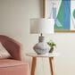 Hampton Park Agape Boho Ceramic Table Lamp in White, , large