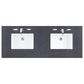 James Martin Vanities Breckenridge 60" Double Bathroom Vanity in Smokey Celadon with 3 cm Charcoal Soapstone Quartz Top and Rectangular Sinks, , large