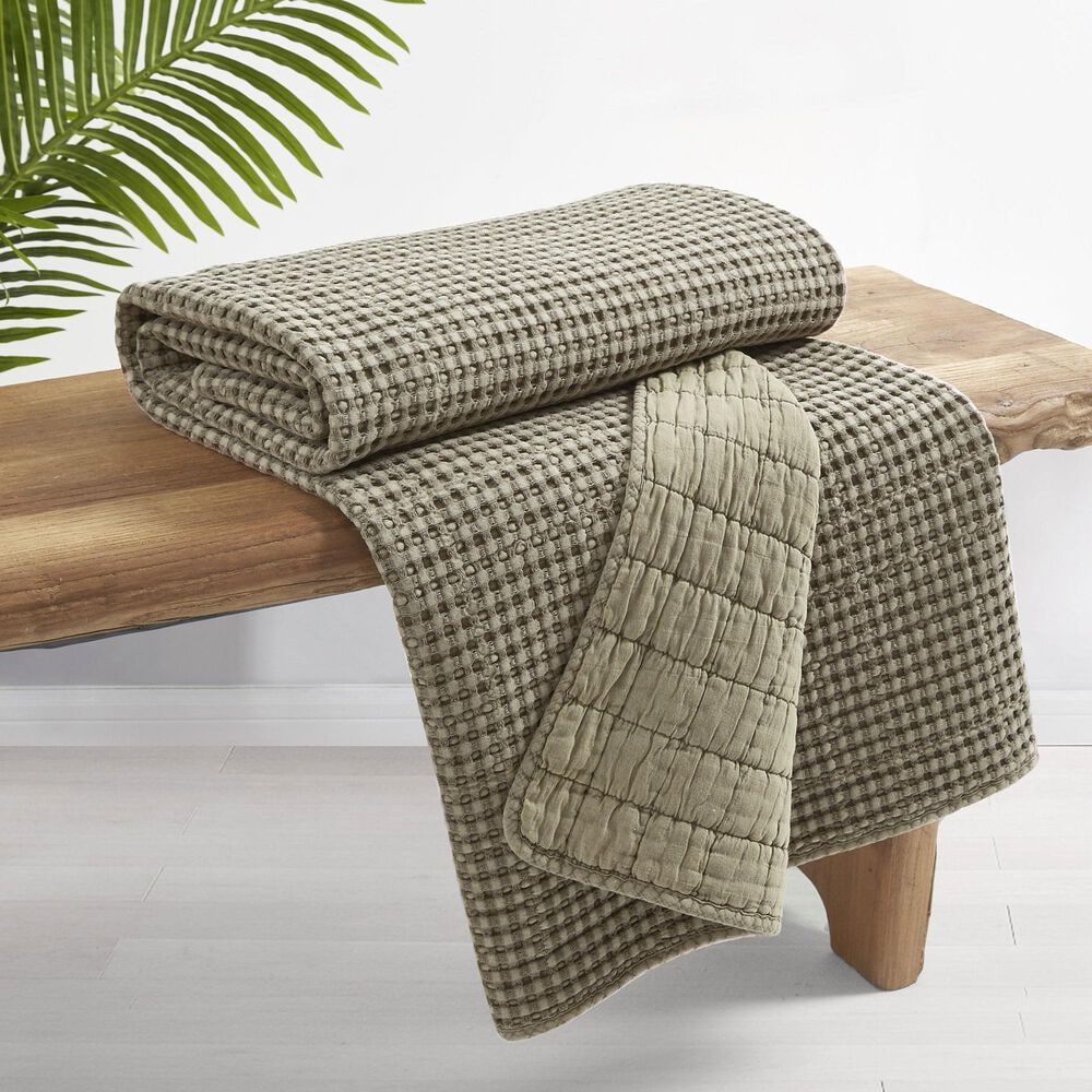Levtex Mills Waffle 3-Piece Full/Queen Quilt Set in Taupe, , large