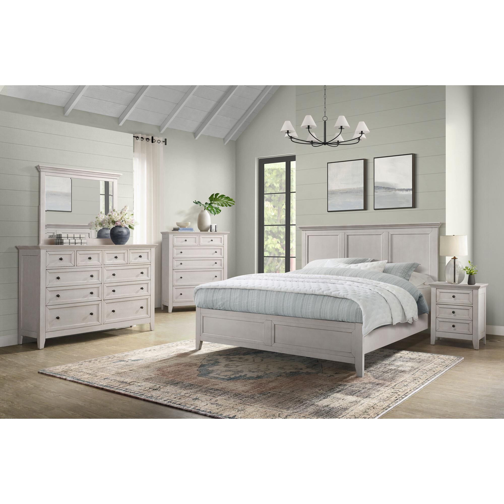 Hawthorne Furniture San Mateo 3-Drawer Nightstand in Rustic White