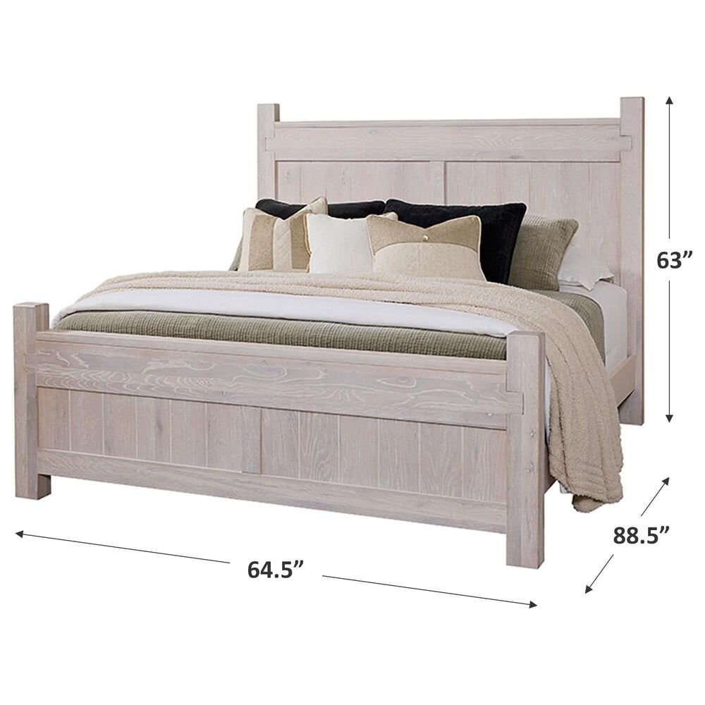 Viceray Collections Joinery Queen Poster Bed in White Washed Oak, , large