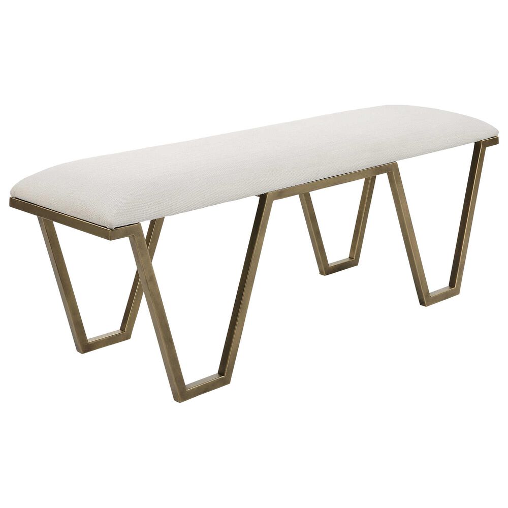 Uttermost Farrah Bench in Antique Gold, , large