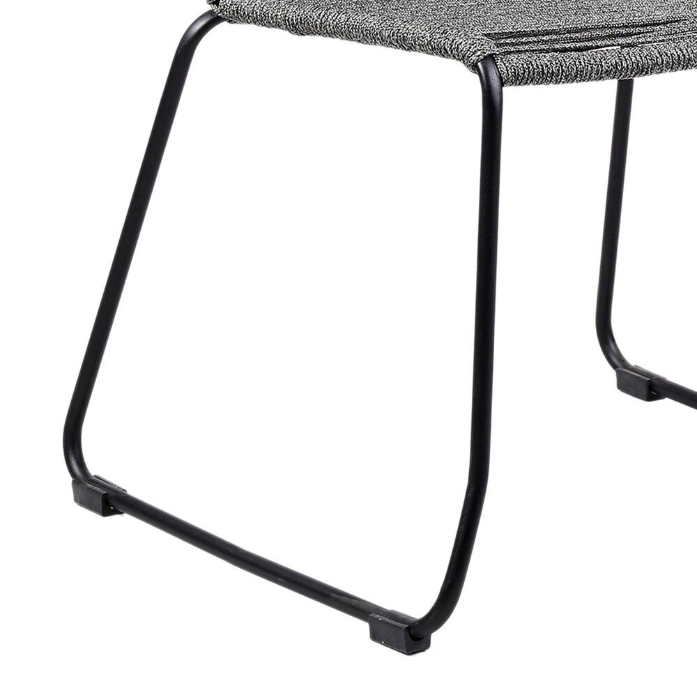 Blue River Shasta Outdoor Dining Chair with Gray Rope Seat in Black (Set of 2), , large