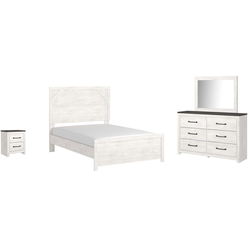 Ashley Gerridan 4 Piece Full Bedroom Set in White and Gray, , large