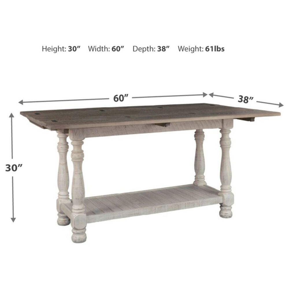 Ashley Havalance Flip-Top Sofa Table in Weathered Gray and Vintage White, , large