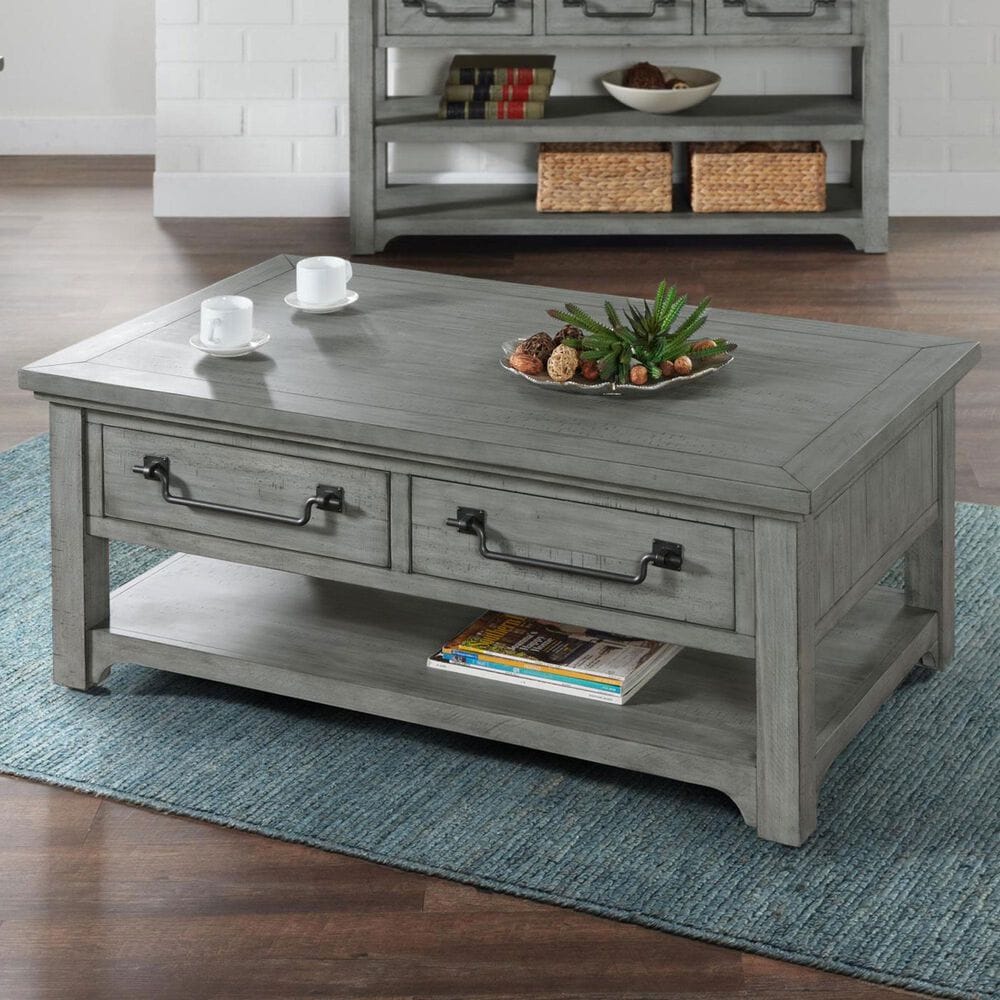 Martin Svensson Home Beach House 2-Drawer Coffee Table in Dove Grey, , large