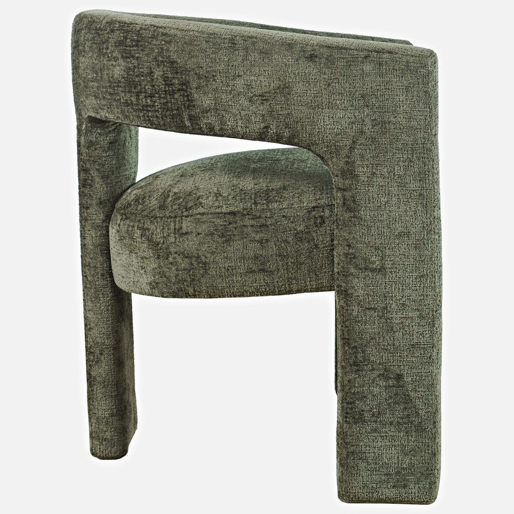 Waltham Gwen Open-Back Upholstered Arm Chair in Forest, , large