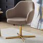 LumiSource Buena Swivel Accent Chair in Brown, , large
