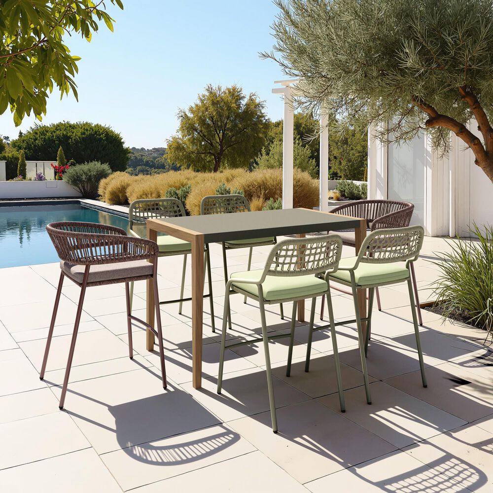 Zuo Modern Rio Patio Barstool in Green (Set of 2), , large