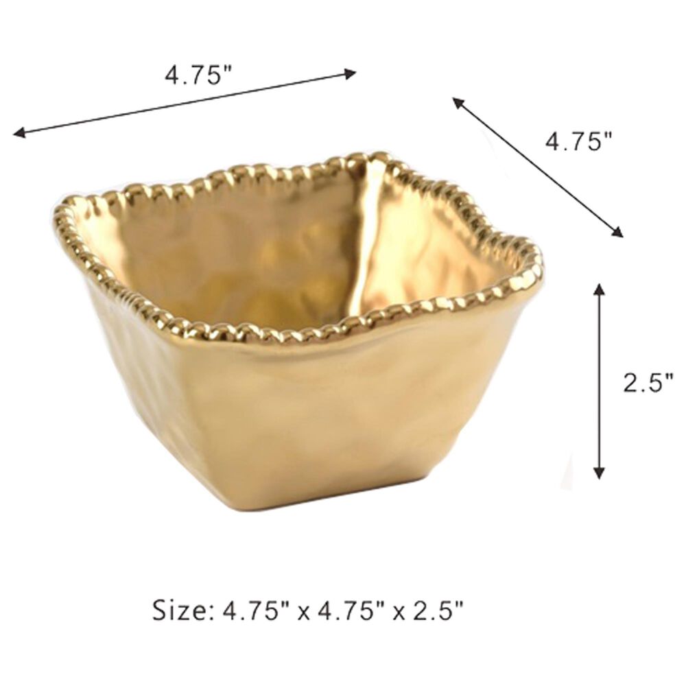 Pampa Bay 4&quot; Square Snack Bowl in Gold, , large