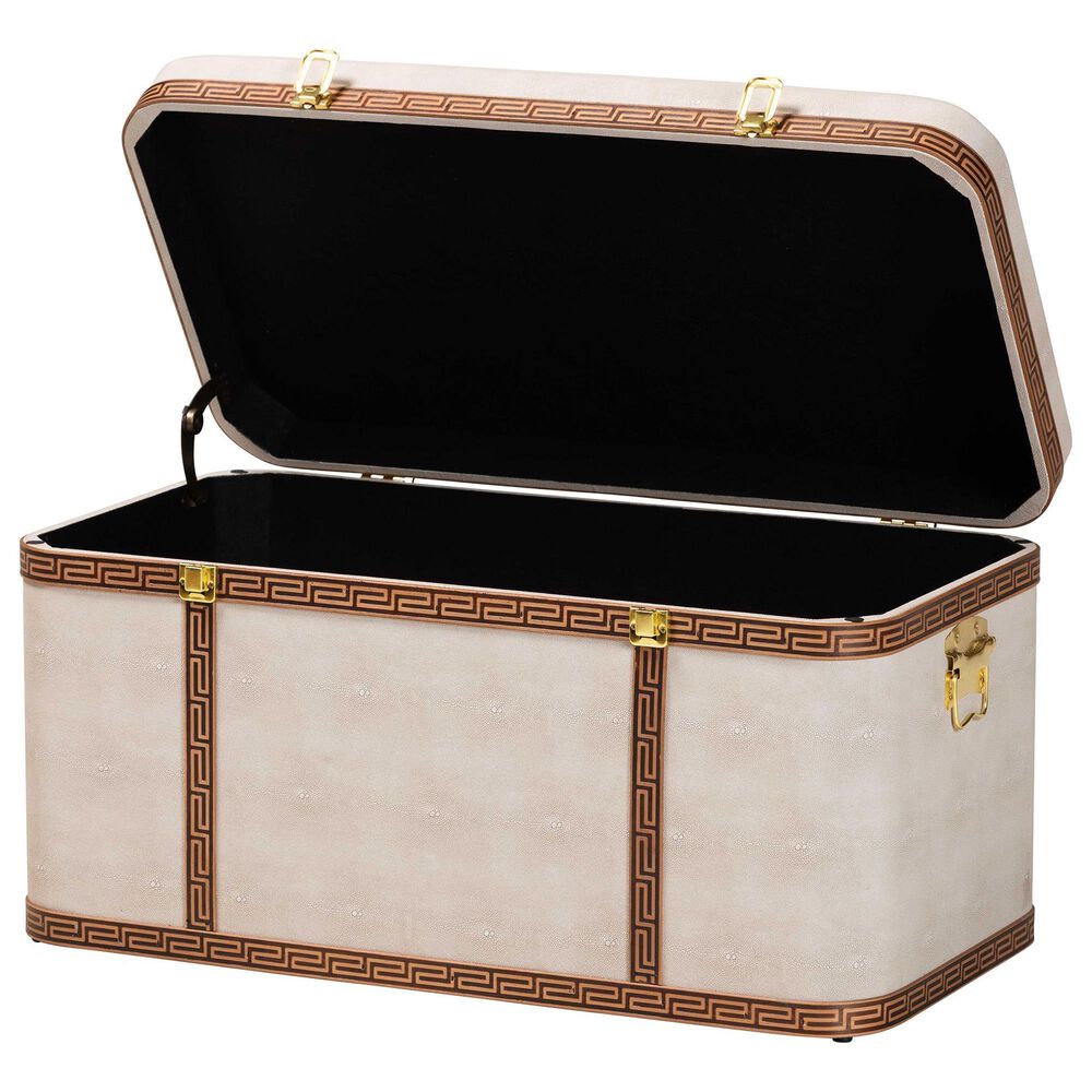 Baxton Studio Brenner Storage Trunk in Beige, , large