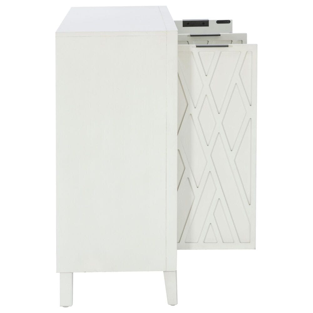 Linon Home Decor Miles 3-Door Accent Cabinet in Antique White, , large