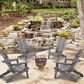 Hearth and Haven Outdoor Folding Adirondack Chair in Gray (Set of 2), , large