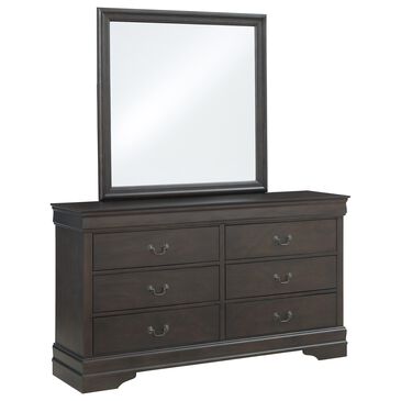 Signature Design by Ashley Leewarden 6 Drawer Dresser and Mirror in Dark Brown, , large