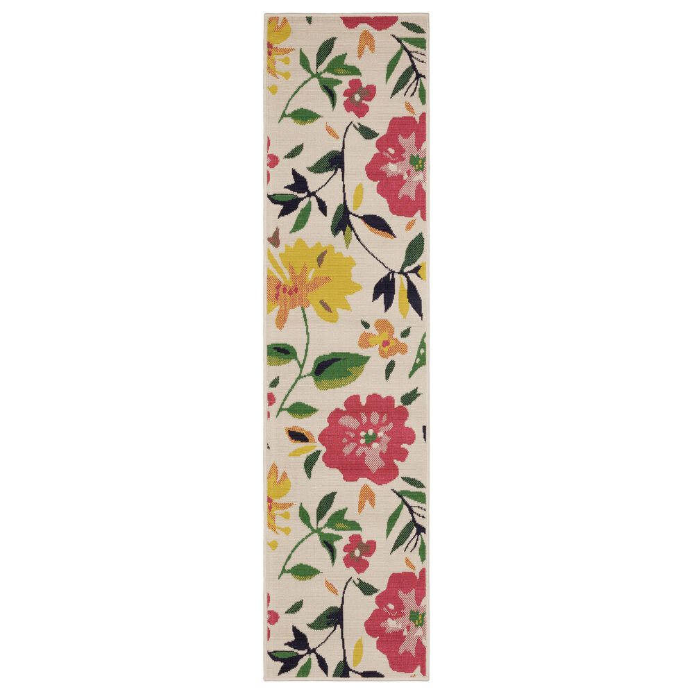 Oriental Weavers Havana HAV02 Ivory and Multicolor 1"10" x 7"3" Indoor/Outdoor Runner, , large