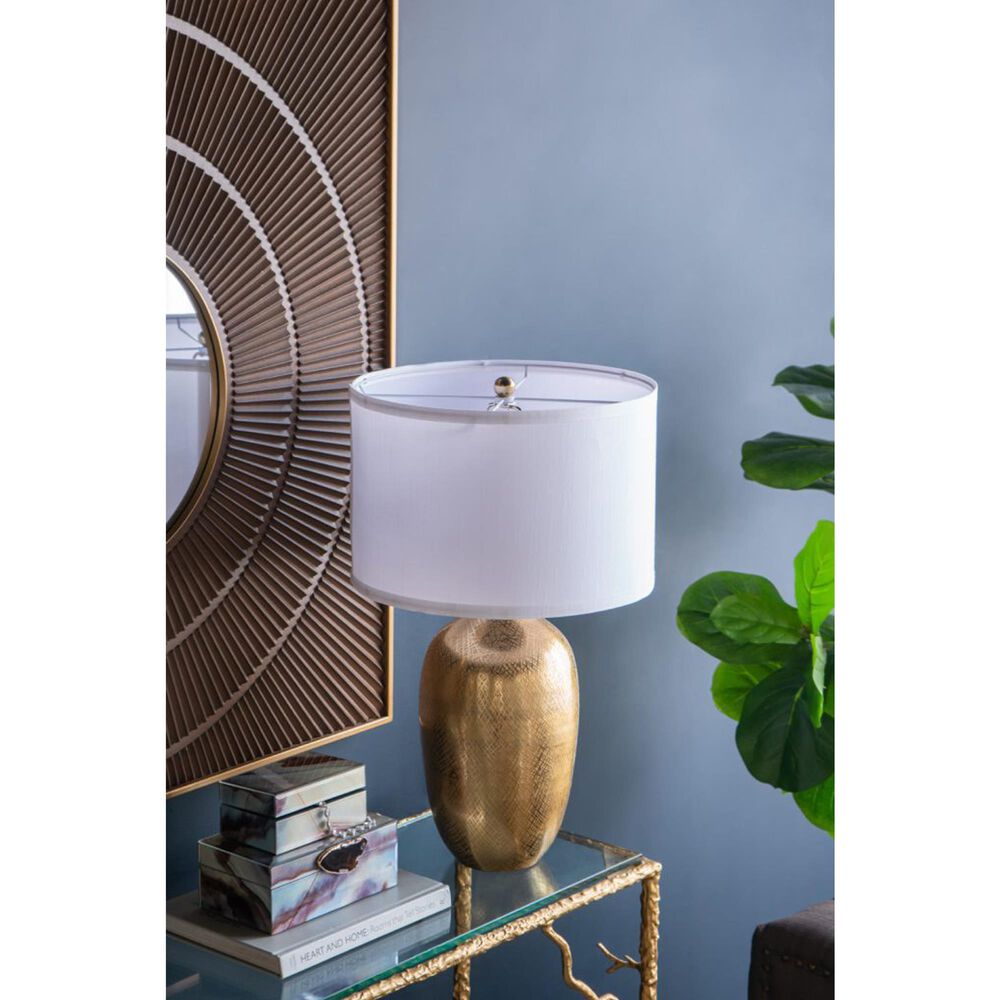 A&amp;B Home Anita Table Lamp with Collapsible Shade in Gold, , large