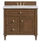 James Martin Vanities Lorelai 36" Single Vanity in Mid-Century Walnut with 3 cm Carrara White Marble Top, , large