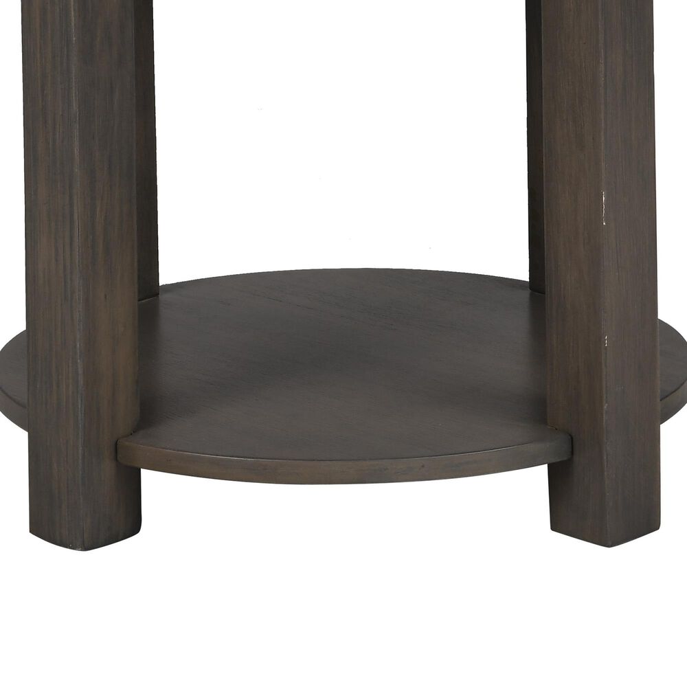 HOMLUX 20" End Table with USB Ports in Light Brown, , large