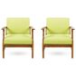 Hearth and Haven Perla Outdoor Club Chair with Cushions in Green (Set of 2), , large