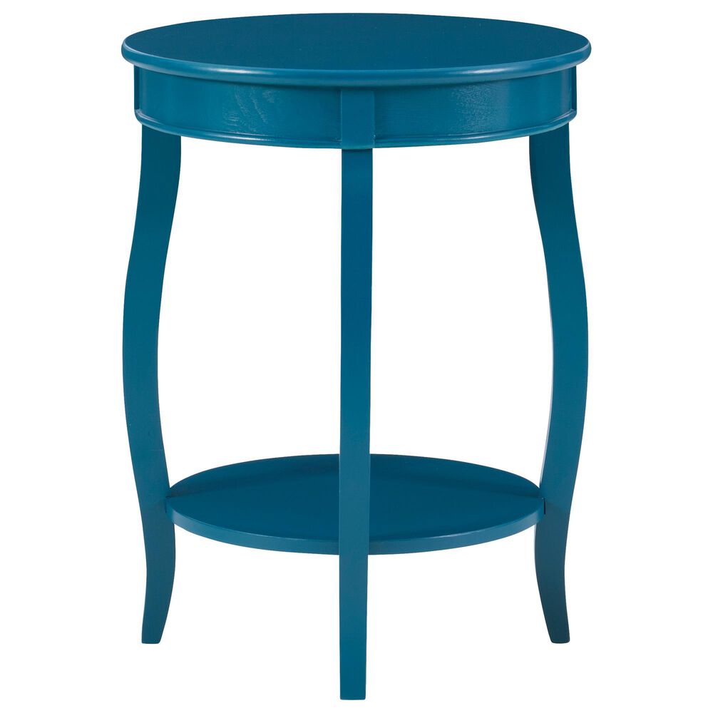 Linon Home Decor Rainbow Round Side Table in Teal, , large
