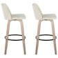LumiSource Toriano Swivel Bar Stool with Cream Fabric Upholstery in Whitewashed and Black (Set of 2), , large