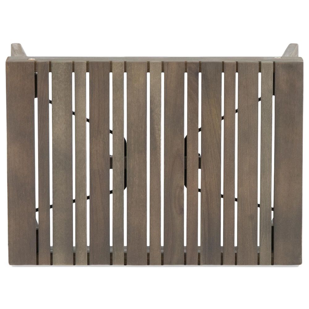 Hearth and Haven Kyoto Outdoor Folding Side Table with Slatted Top in Grey, , large